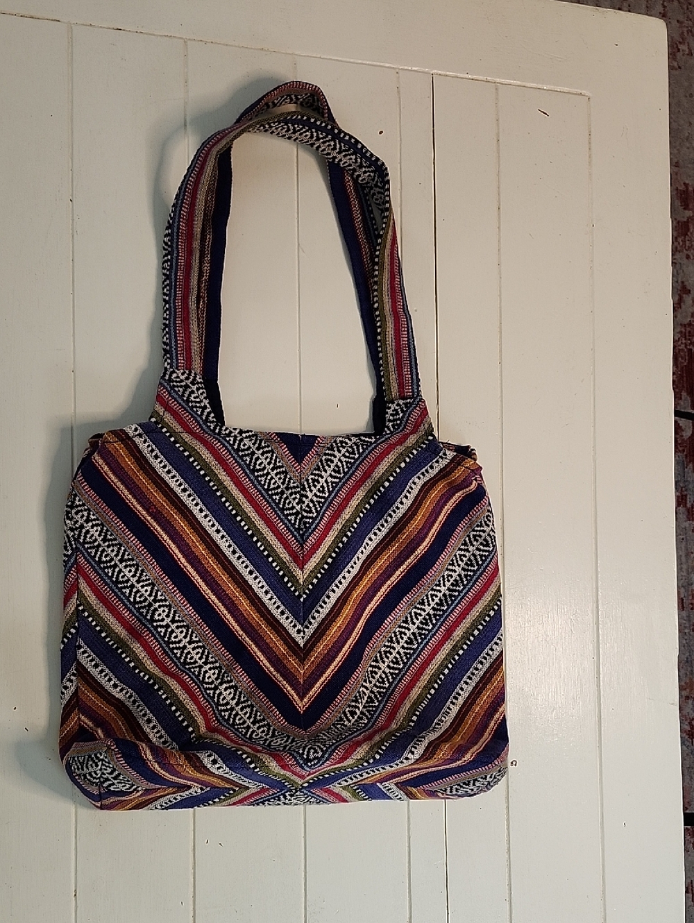 Kathmandu Imports Striped Woven Bohemian Style Hobo Bag